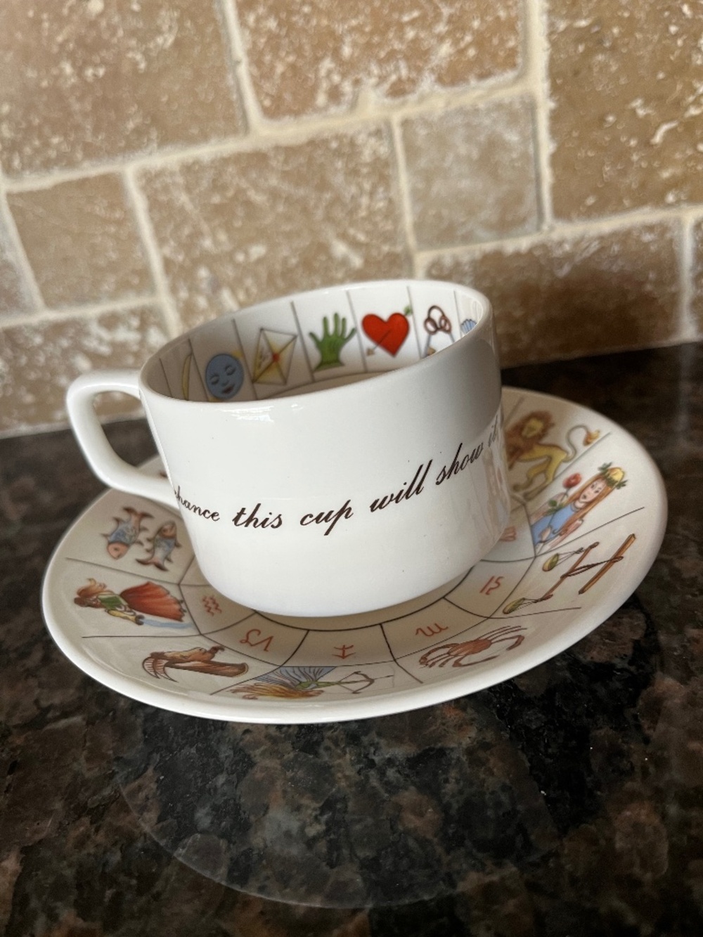 Vintage Royal Kendal Fortune Tellers Tea Cup and Saucer